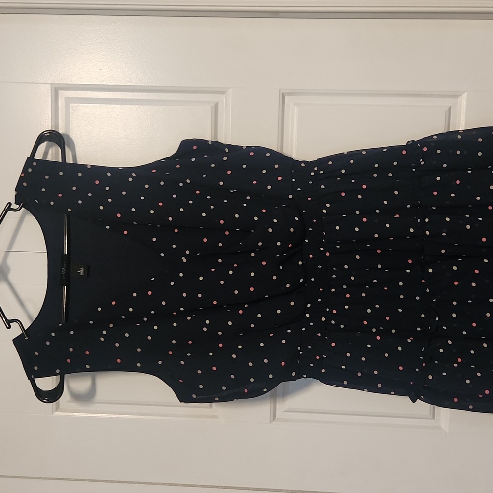 polka dot ruffle sleeveless dress